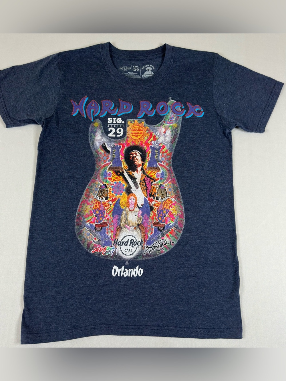 Hard Rock Cafe "Sig. Series 29" Jimi Hendrix Orlando T-Shirt  Sz S Y2K Retro